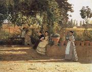 Silvestro lega In the wine bower oil painting on canvas